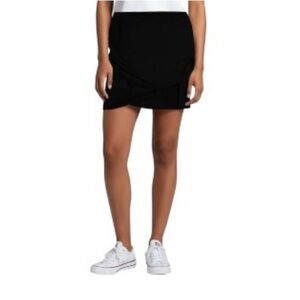 James Perse Classic Ruched Cotton blend Black Mini Skirt 4